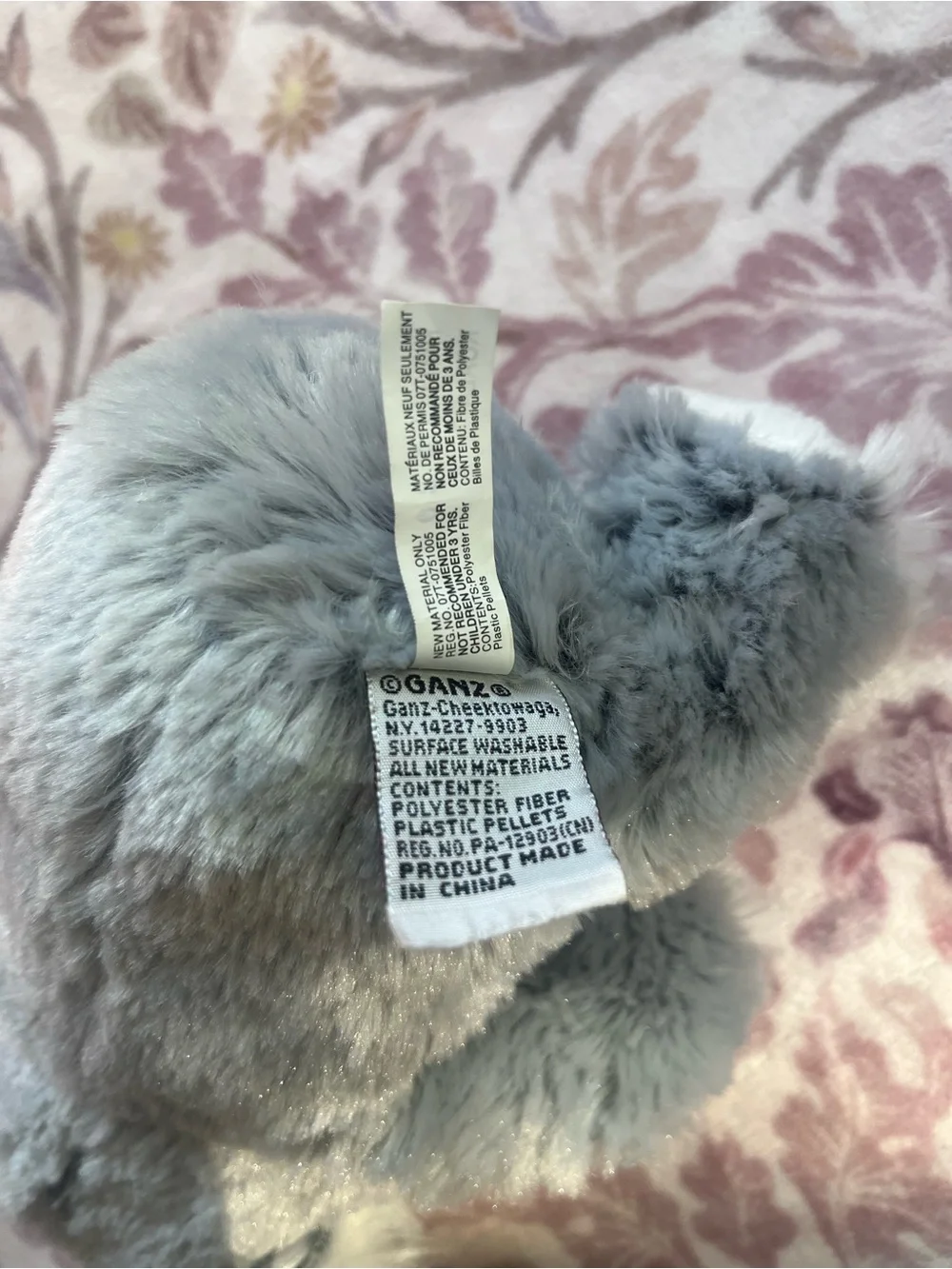 GANZ Webkinz Grey and White Koala Plush Stuffed Animal